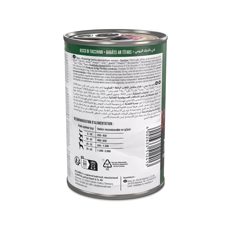 Pâtée pour chien - Boîte Baseline Dinde (400 g, Dinde) - Photo 3