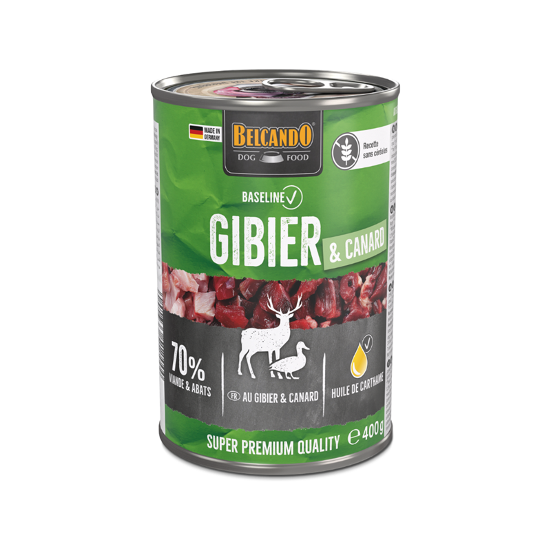 Pâtée pour chien - Boîte  Baseline Gibier et Canard (400 g, Gibier, Canard) - Photo 2