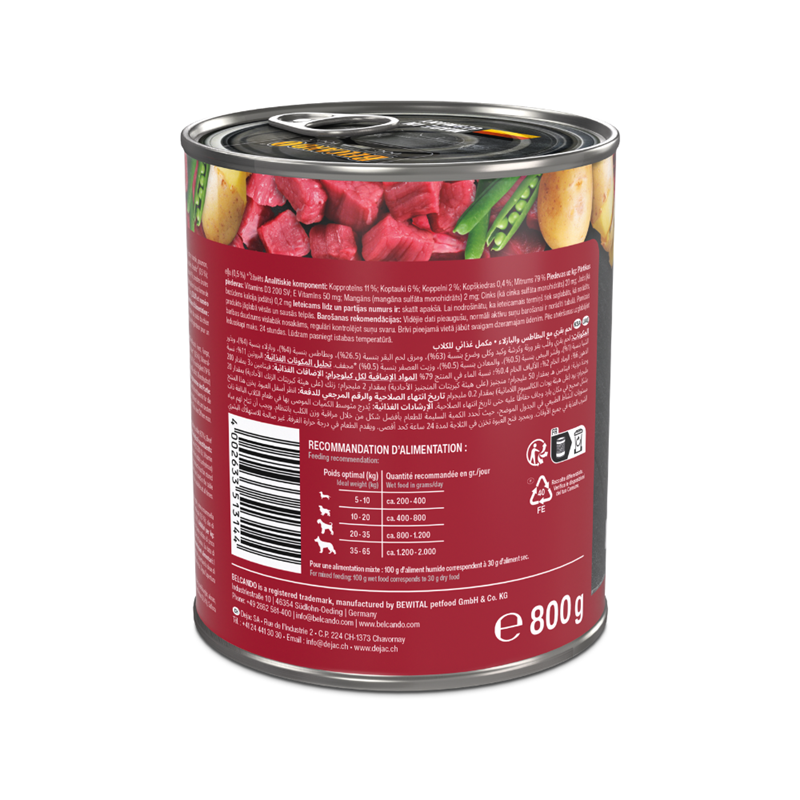 Pâtée pour chien - Boîte Boeuf &amp; pommes de terre, pois (Boeuf, 800 g) - Photo 3