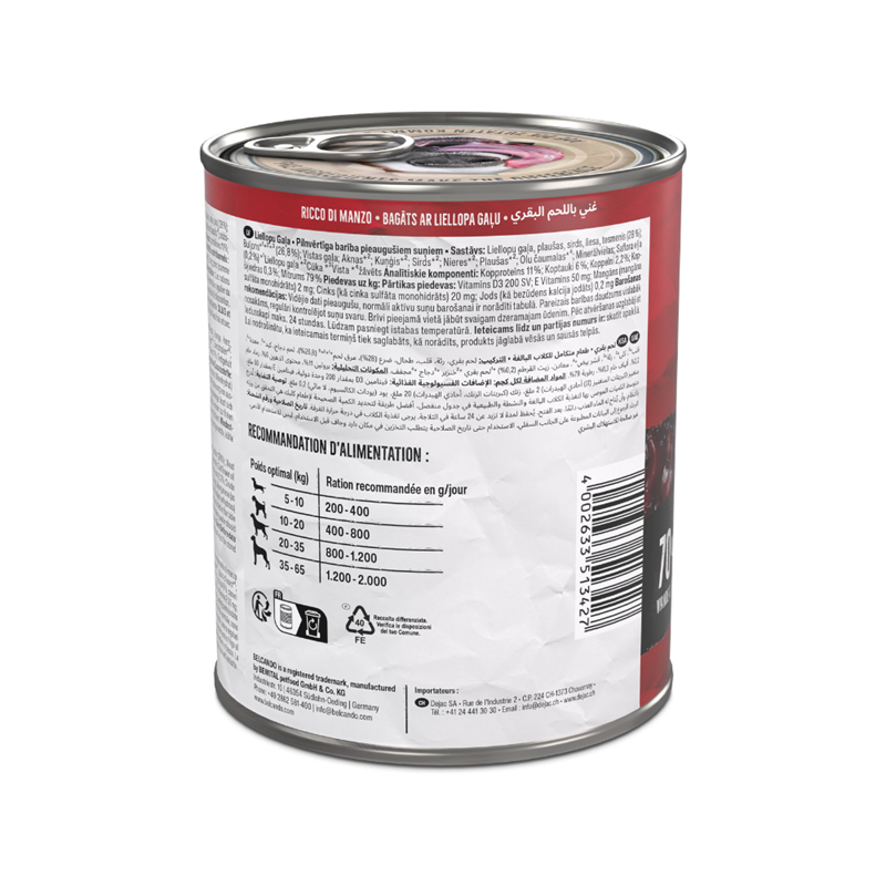 Pâtée pour chien - Boîte Baseline Boeuf (800 g, Boeuf) - Photo 3
