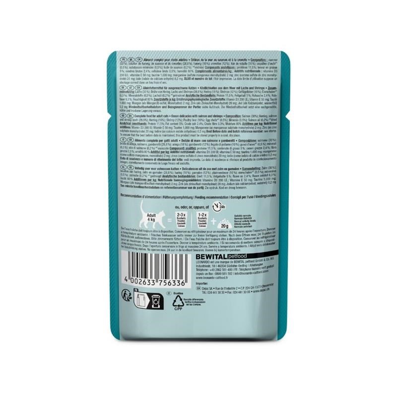 Pâté pour chat - Sachet fraîcheur Poisson (85 g, Saumon, crevettes, harengs) - Photo 2