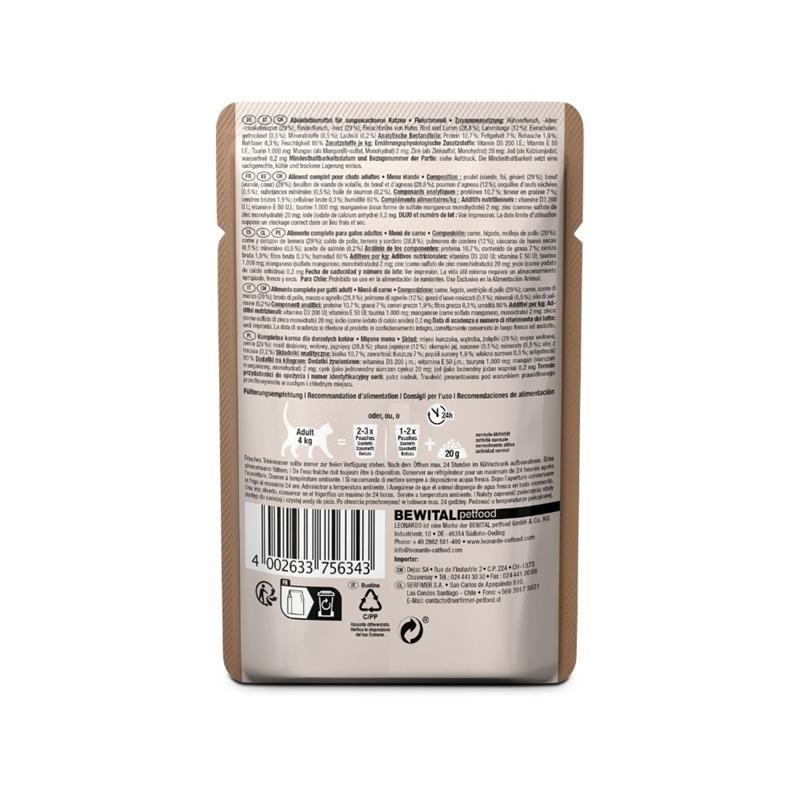 Pâté pour chat - Sachet fraîcheur Viandes (85 g, Poulet, bœuf, agneau) - Photo 2