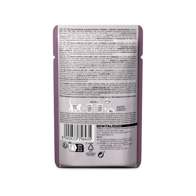 Pâtée pour chat - Sachet fraîcheur Lapin + Canneberges (85 g, Lapin, canneberges) - Photo 2
