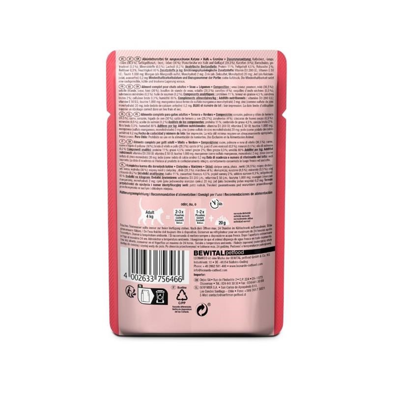 Pâté pour chat - Sachet fraîcheur Veau + Légumes (85 g, Veau, légumes) - Photo 2