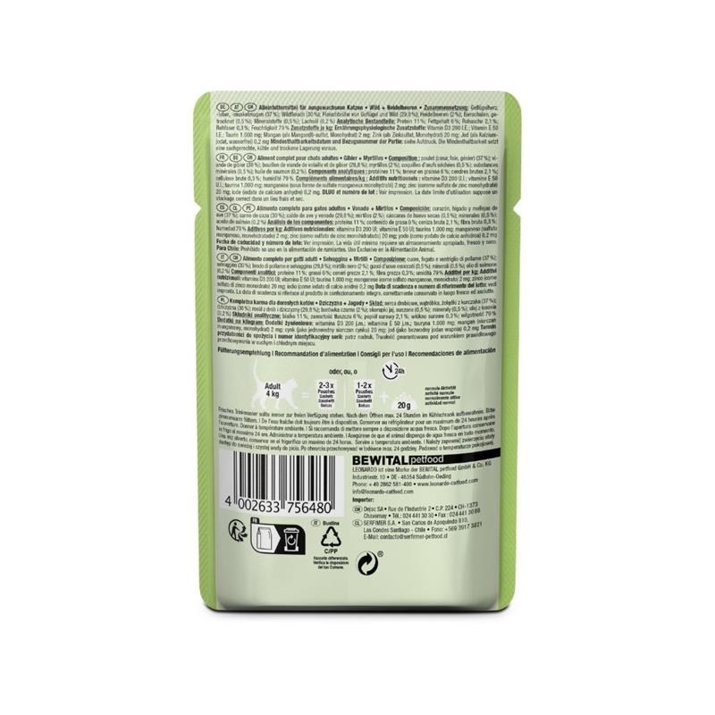 Pâtée pour chat - Sachet fraîcheur Gibier + Myrtille (85 g, Poulet, Gibier) - Photo 2