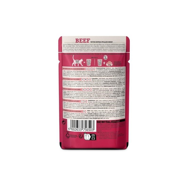 Pâtée pour chat - Sachet fraîcheur Boeuf + EXTRA Pulled Boeuf (70 g, Boeuf) - Photo 2