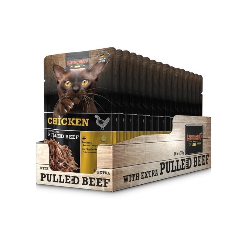 Pâté pour chat - Sachet fraîcheur Poulet + EXTRA Pulled Bœuf (70 g, Poulet, Boeuf) - Photo 3