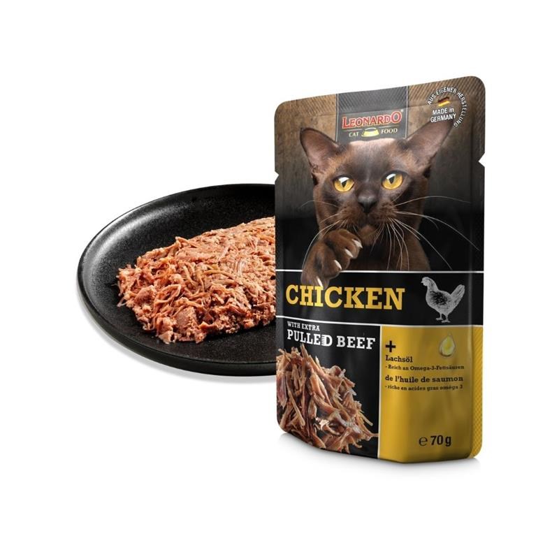 Pâté pour chat - Sachet fraîcheur Poulet + EXTRA Pulled Bœuf (70 g, Poulet, Boeuf) - Photo 4