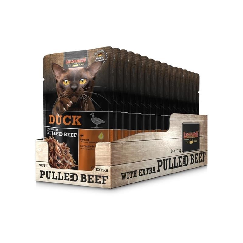 Pâtée pour chat - Sachet fraîcheur Canard + EXTRA Pulled Boeuf (70 g, Boeuf, Canard) - Photo 3