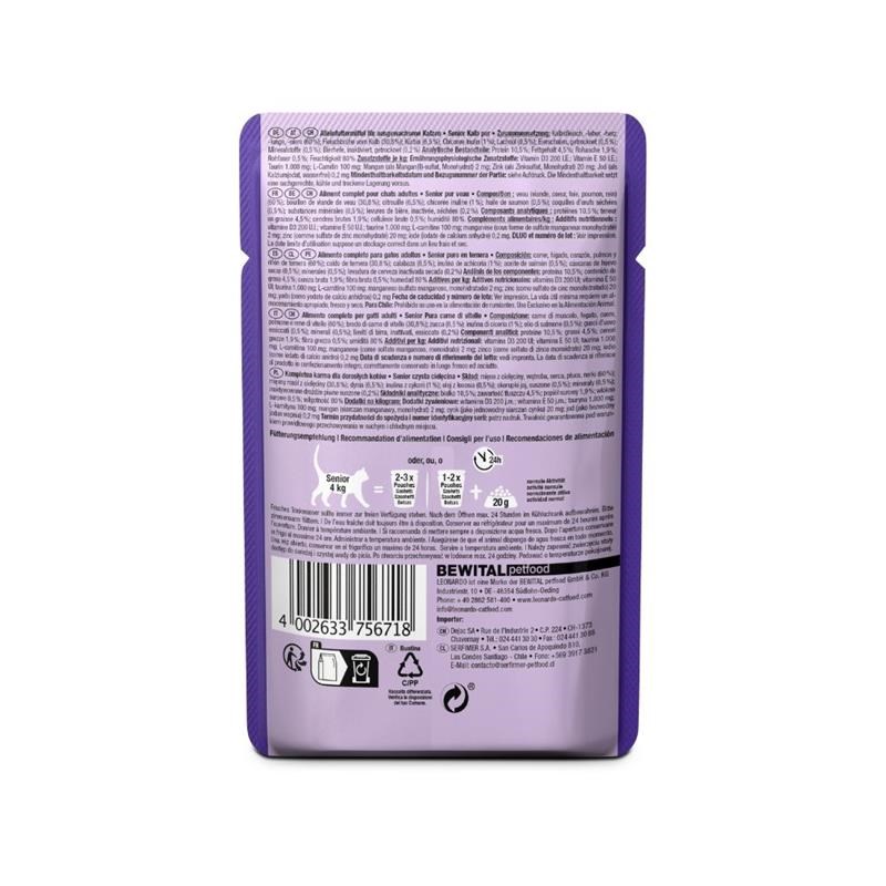 Pâté pour chat - Sachet fraîcheur Sénior Veau (85 g, Veau) - Photo 2