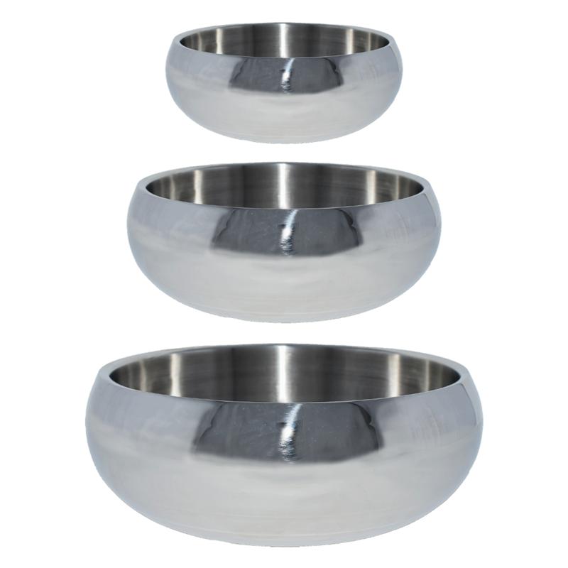 Gamelle en acier inoxydable pour chien à double paroi brillant (L) - Photo 3
