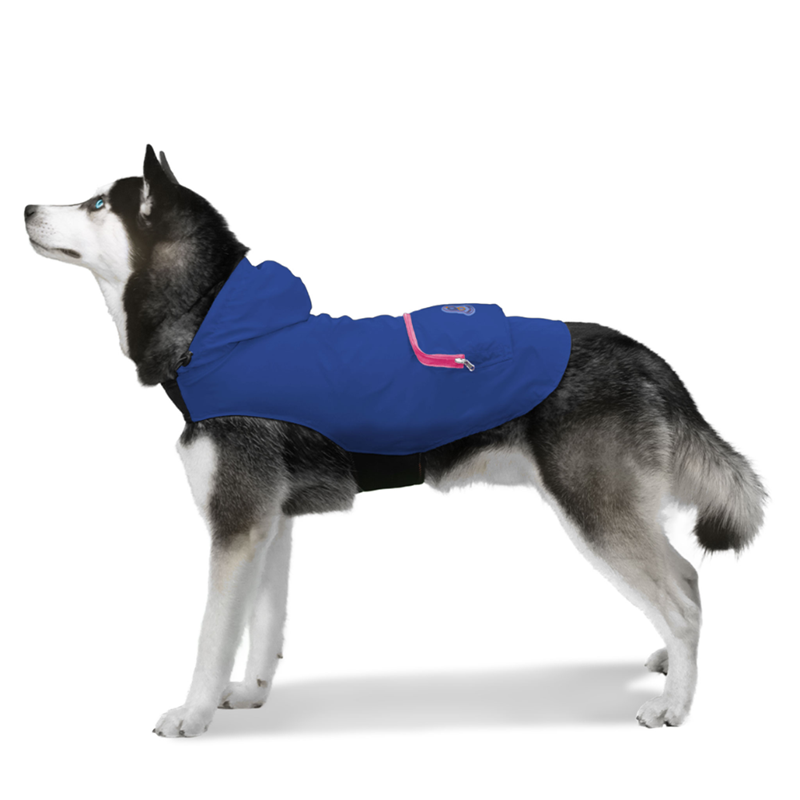 Poncho imperméable pour chien à capuche (XXL, Bleu, rose, 64 cm) - Photo 2