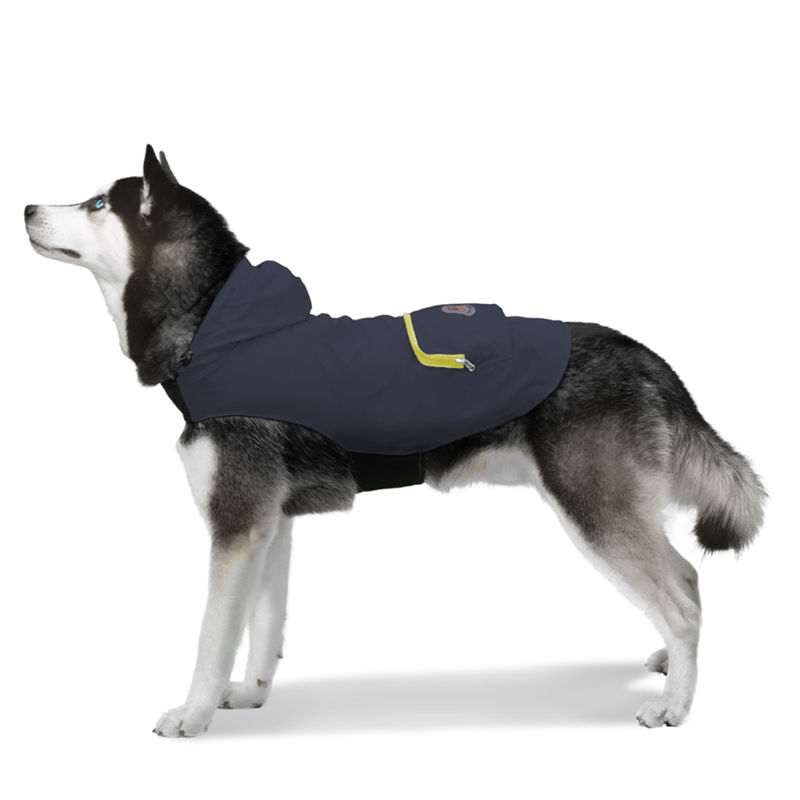 Poncho imperméable pour chien à capuche (M, Charbon, jaune, 46 cm) - Photo 3