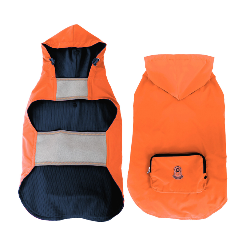 Poncho imperméable pour chien à capuche (XL, Orange, charbon, 56 cm) - Photo 2