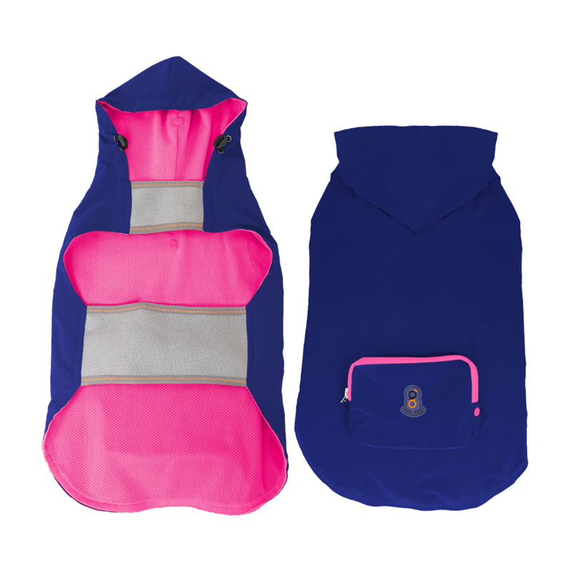 Poncho imperméable pour chien à capuche (XS, Bleu, rose, 28 cm) - Photo 2