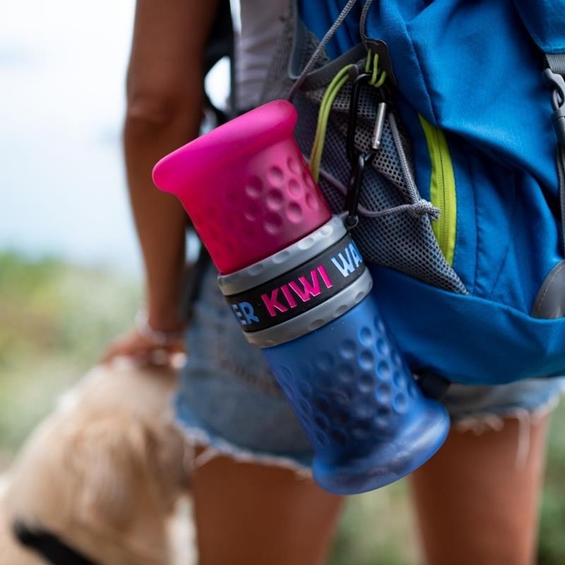 Bouteille de voyage 2en1 - pour chien (Rose/Bleu) - Photo 3