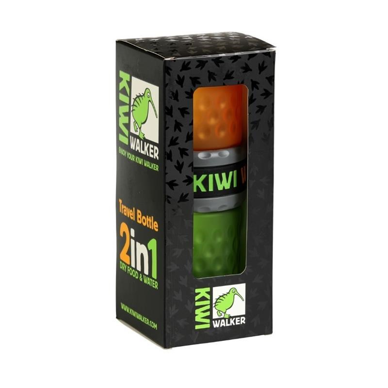Bouteille de voyage 2en1 - pour chien (Orange/Vert) - Photo 2