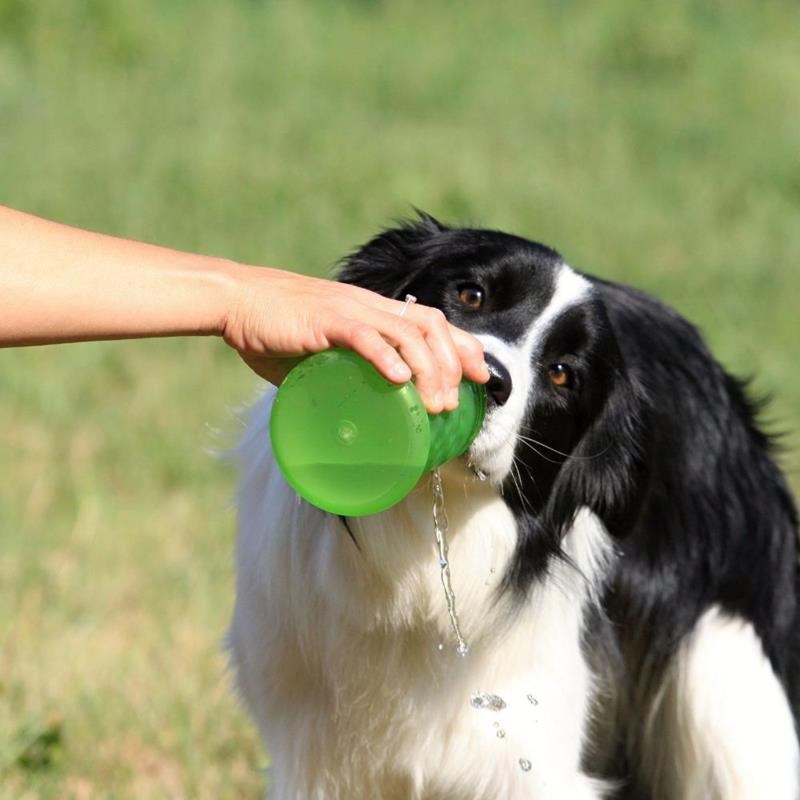 Bouteille de voyage 2en1 - pour chien (Orange/Vert) - Photo 4