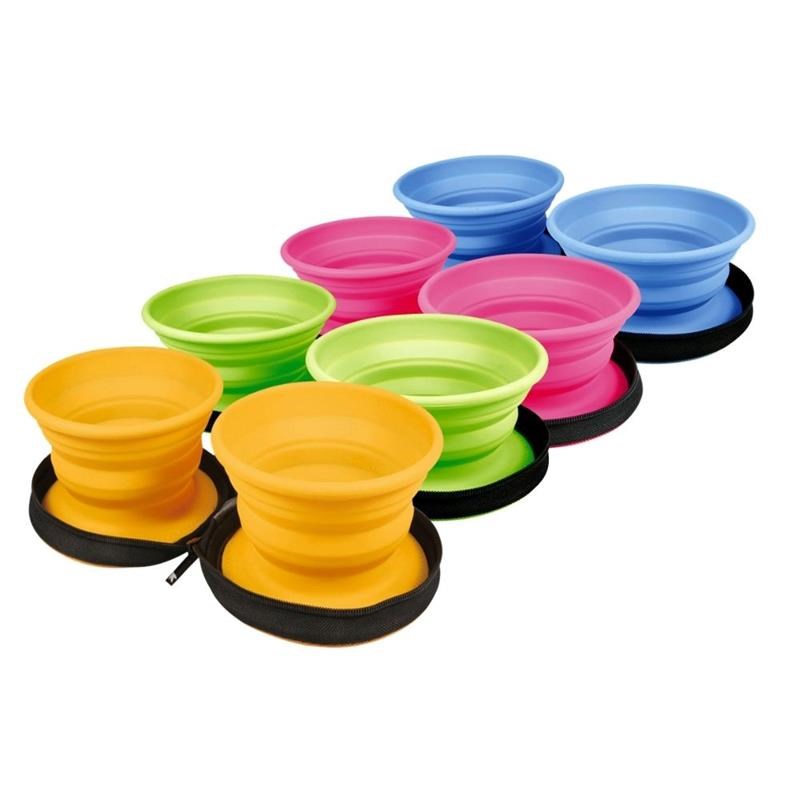 Gamelle pliante double de voyage pour chien (Orange) - Photo 5