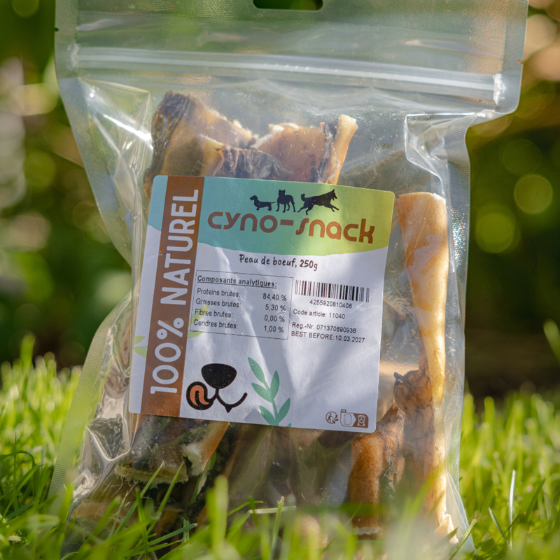 Peau de bœuf pour chien (250 g, Boeuf) - Photo 2