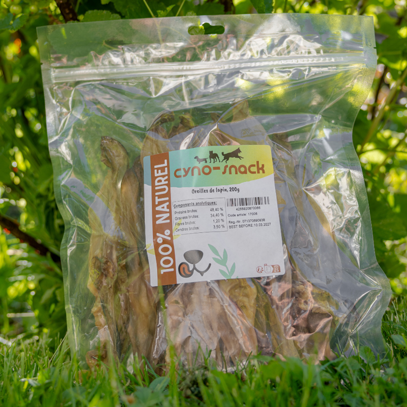 Oreilles de lapin pour chien (200 g, Lapin) - Photo 2