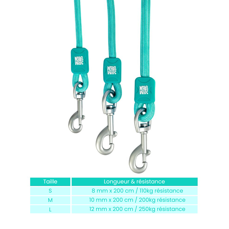 Laisse corde pour chien Matrix 2.0 (Turquoise , L, Turquoise , 2 m) - Photo 3