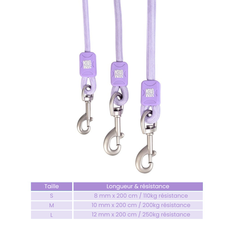 Laisse corde pour chien Matrix 2.0 (Lavande, S, 2 m) - Photo 2