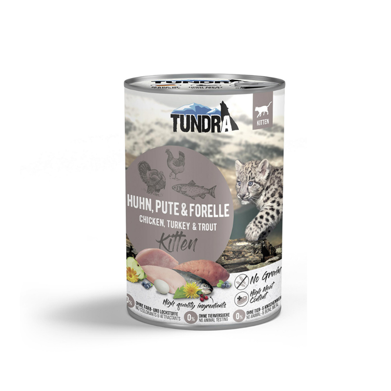Boite pour chaton - Poulet, dinde et truite (400 g, Poulet, Dinde, Truite) - Photo 2