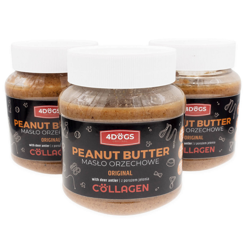 Beurre de cacahuète pour chien avec poudre de bois de cerf (330 g, Cachuète) - Photo 2