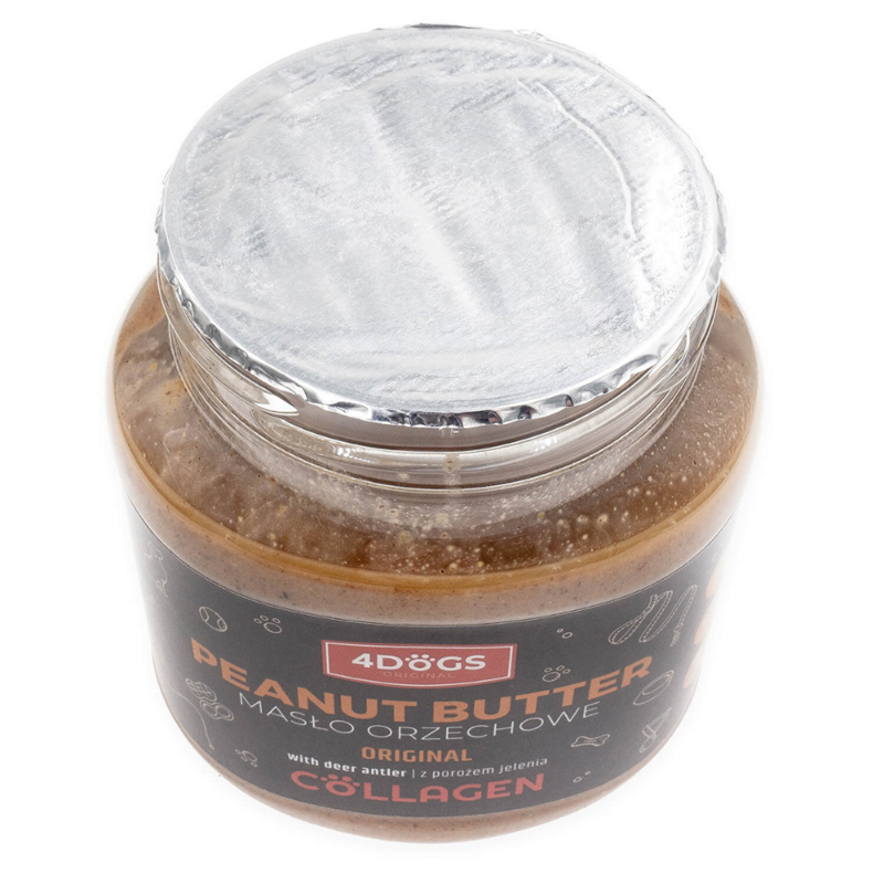 Beurre de cacahuète pour chien avec poudre de bois de cerf (330 g, Cachuète) - Photo 3