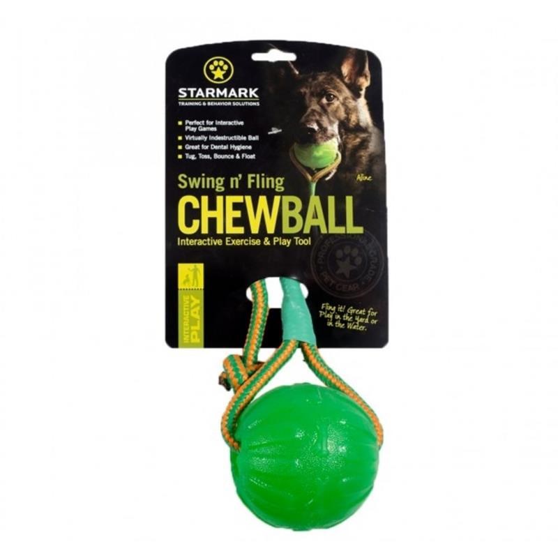 Chew-ball avec corde pour chien (9 cm) - Photo 2