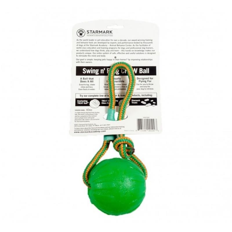 Chew-ball avec corde pour chien (9 cm) - Photo 3
