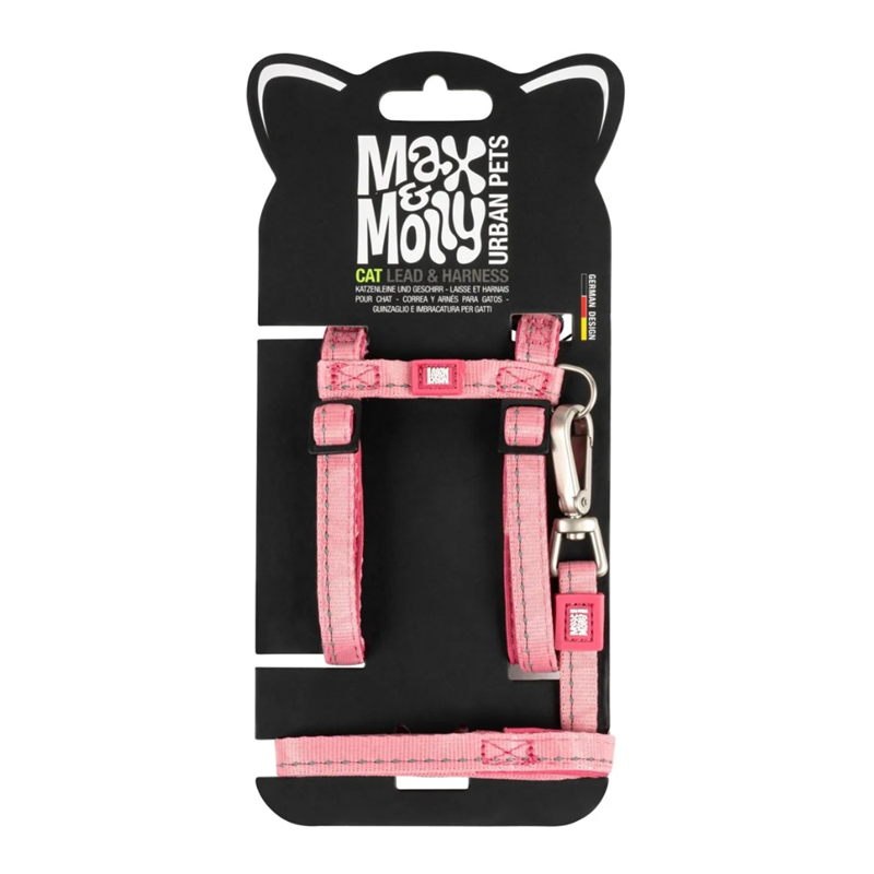 Set harnais et laisse pour chat (Rose)