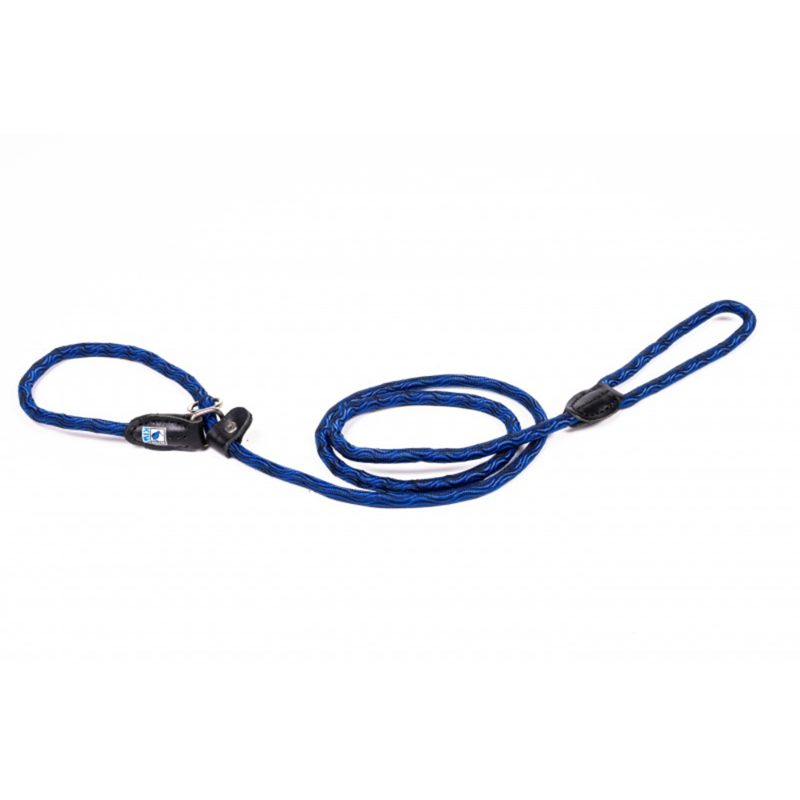 Laisse en corde 2en1 - pour chien (Bleu, 1,8 m)