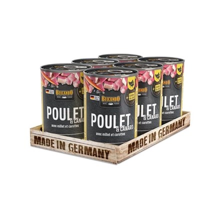 Pâtée pour chien - Boîte Poulet &amp; canard, millet, carottes - Poulet, Canard