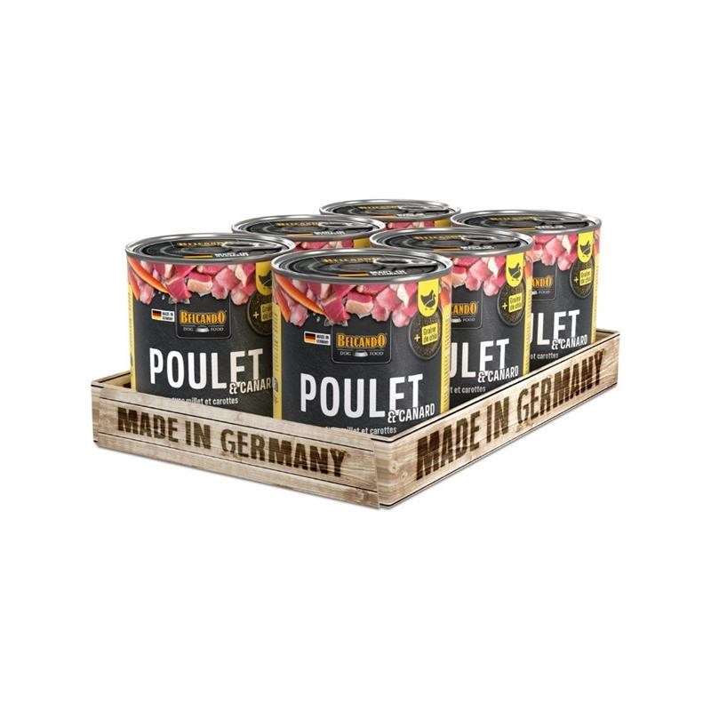 Pâtée pour chien - Boîte Poulet &amp;amp; canard, millet, carottes (800 g, Poulet, Canard)
