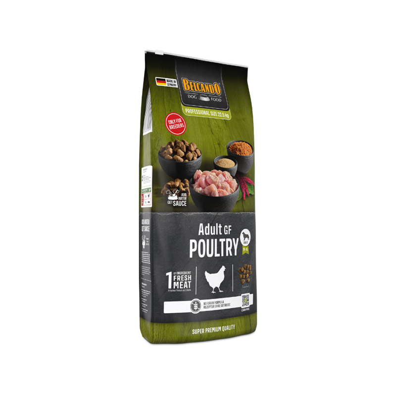 Croquettes pour chien sans céréales - Adult GF Poultry (22,5 Kg, Poulet)