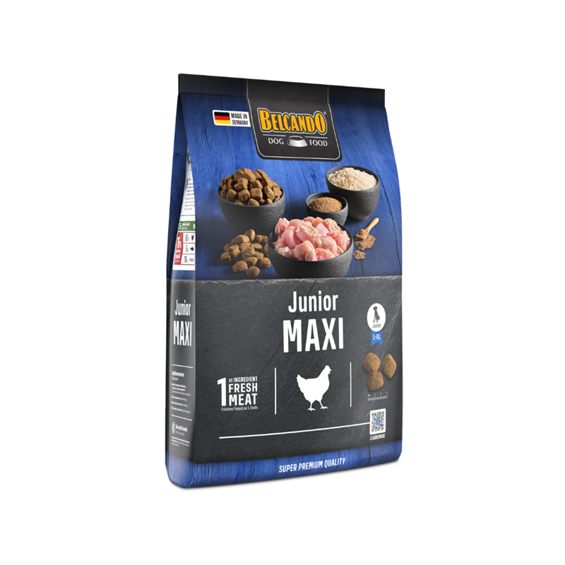 Croquettes pour chien junior grande race  - Junior Maxi (4 Kg, Poulet)