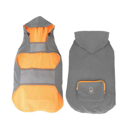Poncho imperméable pour chien à capuche - Charbon, gris