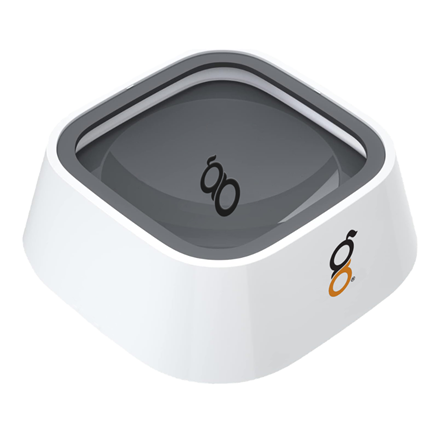 Gamelle carré anti-éclaboussure pour chien - Blanc/Gris - Blanc, gris
