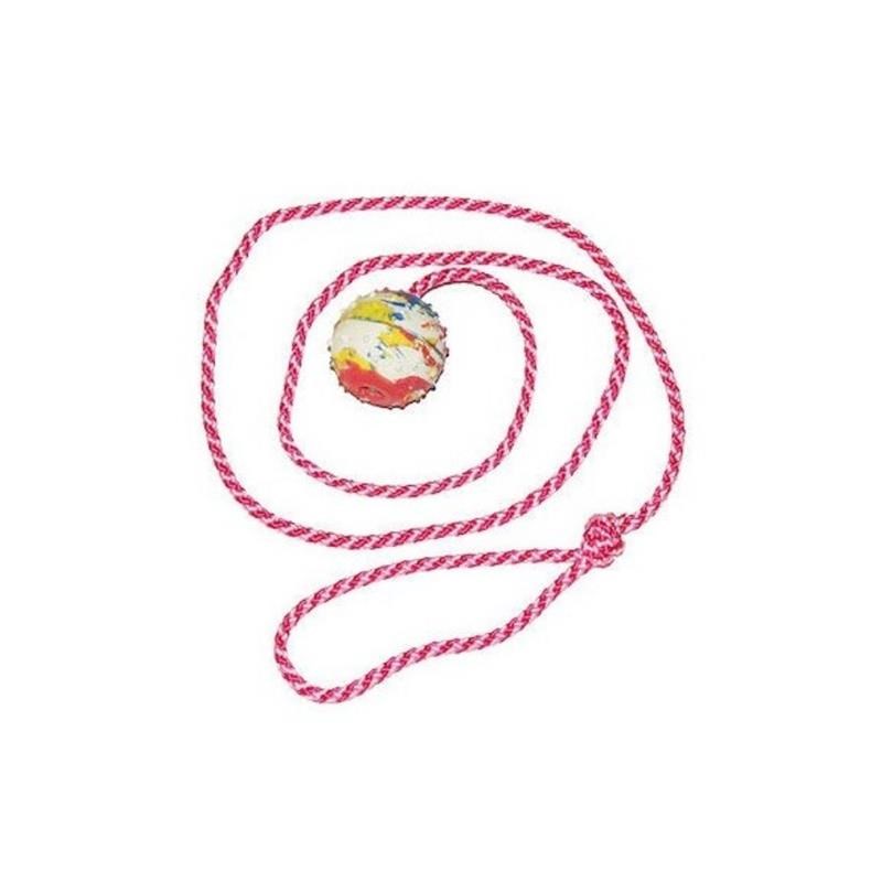 Balle en caoutchouc pour chien avec corde 5 cm (5 cm - 100 cm, 1 m)