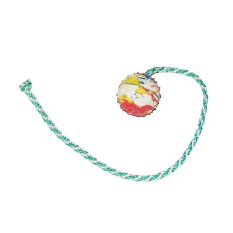 Balle en caoutchouc pour chien avec corde 5 cm (5cm - 50cm, 50 cm)