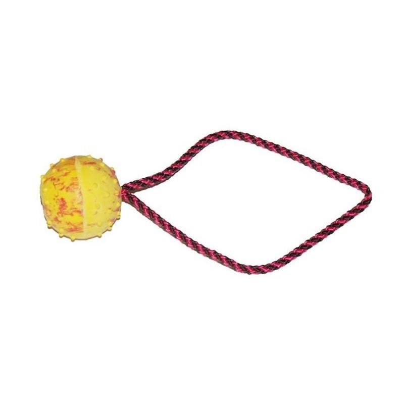 Balle en caoutchouc MEDIUM (6 cm) pour chien, avec poignée (6 cm)