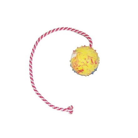 Balle en caoutchouc pour chien avec corde 6 cm - 50 cm