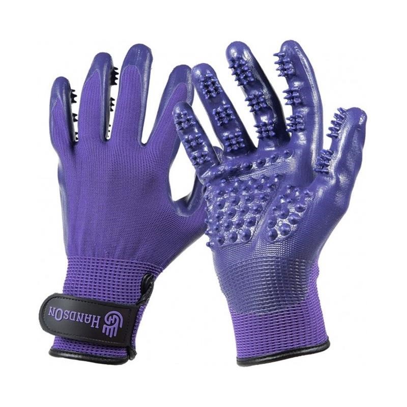 Gants de Toilettage pour chien (S, Lila)