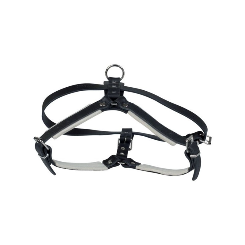 Harnais de motivation - cuir doublé feutre - pour chien mâle (Mâle, Sans Poignée)