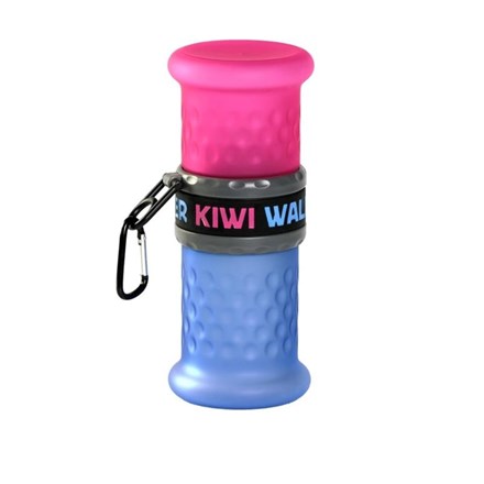 Bouteille de voyage 2en1 - pour chien - Rose/Bleu