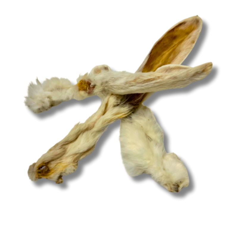 Oreilles de lapin avec peau pour chien (200 g, Lapin)