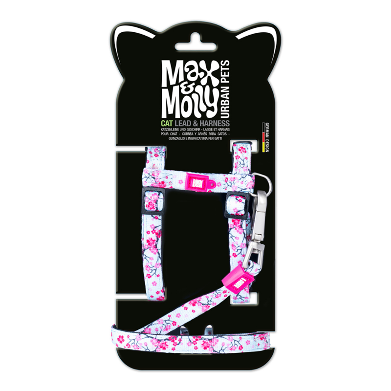 Set harnais et laisse pour chat (Fleur de cerisier)