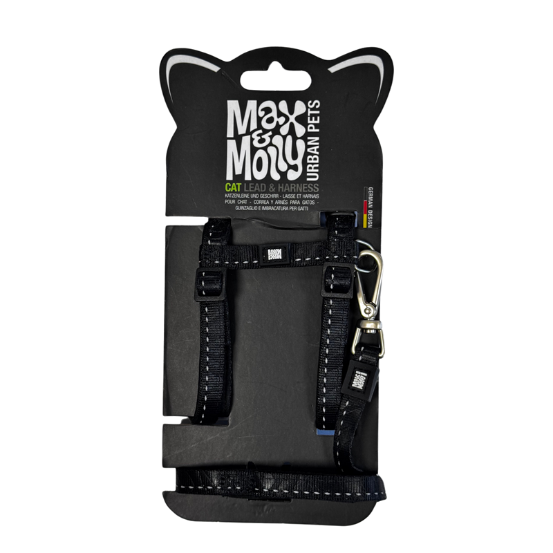 Set harnais et laisse pour chat (Noir)